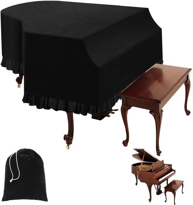 Main image of Grand Piano Keyboard Dust Cover, Music Stretchy Dirt Proof Keyboard Cover With Durable Elastic & Cord Lock Must Have Piano Accessories