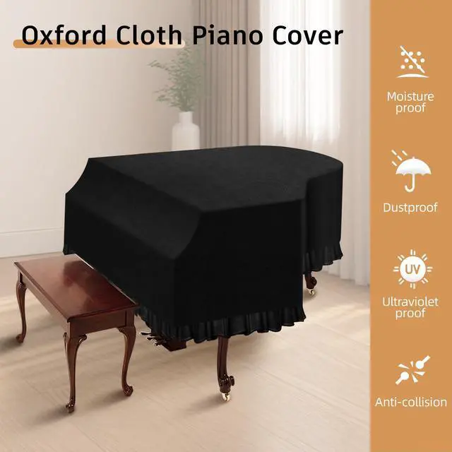 Alt view image 4 of 6 - Grand Piano Keyboard Dust Cover, Music Stretchy Dirt Proof Keyboard Cover With Durable Elastic & Cord Lock Must Have Piano Accessories