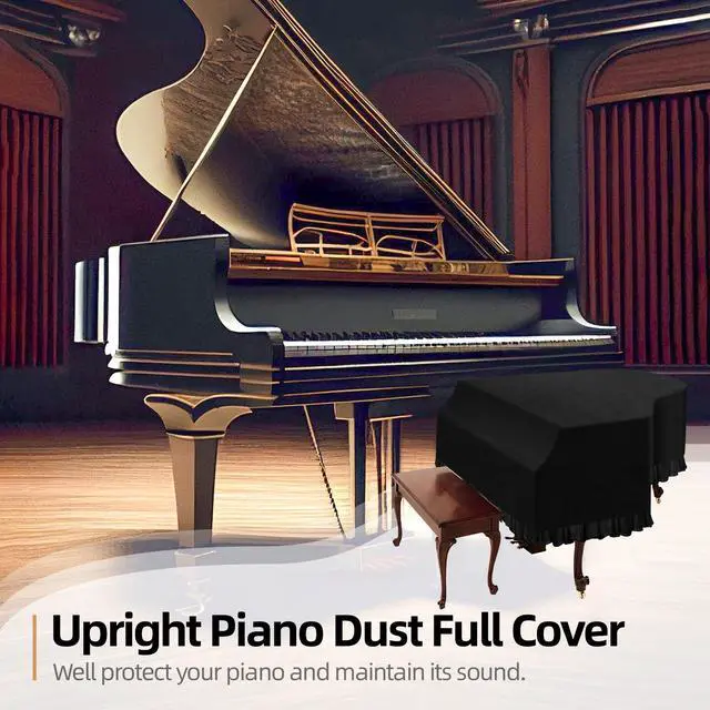 Alt view image 5 of 6 - Grand Piano Keyboard Dust Cover, Music Stretchy Dirt Proof Keyboard Cover With Durable Elastic & Cord Lock Must Have Piano Accessories