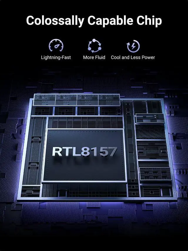 Alt view image 3 of 7 - USB C to Ethernet Adapter 5Gb, Ethernet Adapter for Laptop, Aluminum with Thermal Design, Type C (Thunderbolt 5/4/3 Compatible) to RJ45 Network LAN Internet, Compatible for MacBook Air/Pro, XPS