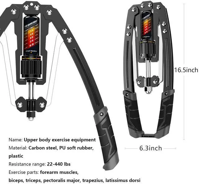 Alt view image 7 of 7 - Twister Arm Exerciser - Adjustable 22-440lbs Hydraulic Power, Home Chest Expander, Shoulder Muscle Training Fitness Equipment, Arm Enhanced Exercise Strengthener.