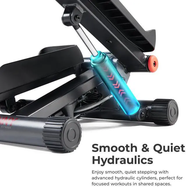 Alt view image 3 of 7 - Mini Steppers for Exercise at Home, Stair Step Workout Machine with Optional Resistance Bands, Full Body Cardio Equipment, Optional Free SunnyFit App Connection Smart Stepper