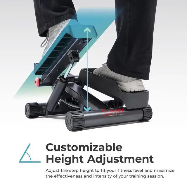 Alt view image 5 of 7 - Mini Steppers for Exercise at Home, Stair Step Workout Machine with Optional Resistance Bands, Full Body Cardio Equipment, Optional Free SunnyFit App Connection Smart Stepper