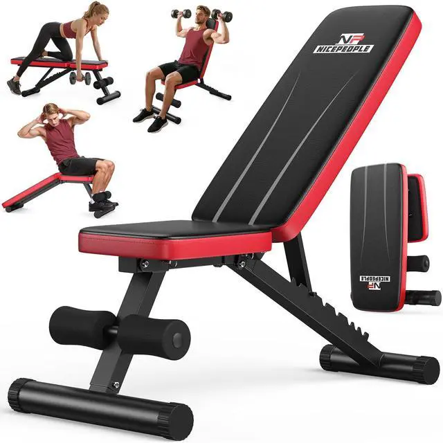 Main image of Basic Weight Bench for Home Gym, 8 Backrests Adjustable Bench with 660LBS Weight Capacity for Chest Shoulders Arms Muscles, Foldable and Compact for Small Space Apartment Room