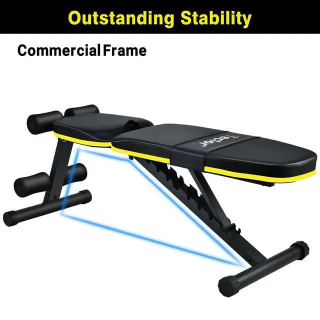 Alt view image 7 of 7 - Weight Bench, Adjustable Strength Training Bench for Full Body Workout with Fast Folding, Incline Decline Exercise Workout Bench for Home Gym -New Version