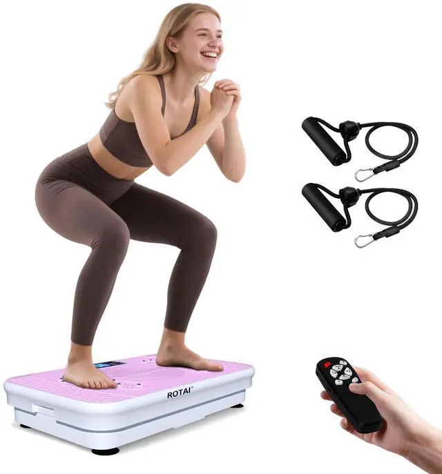 Main image of Shake Plate Vibration Exercise Machine for Lymphatic Drainage Massager & Weight Loss, 400 lbs Capacity Whole Body Vibrating Plate Workout for Women and Men (Baby Pink)