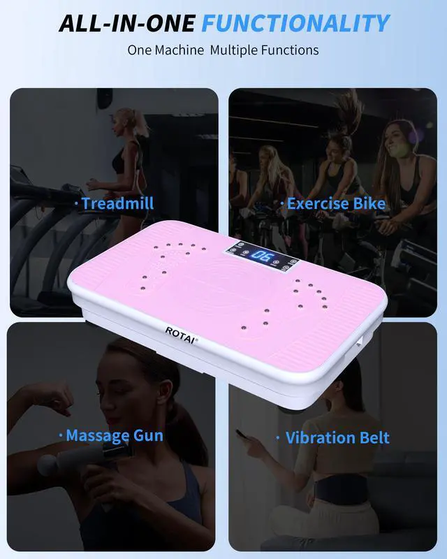 Alt view image 6 of 7 - Shake Plate Vibration Exercise Machine for Lymphatic Drainage Massager & Weight Loss, 400 lbs Capacity Whole Body Vibrating Plate Workout for Women and Men (Baby Pink)