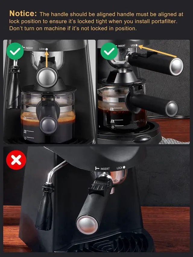 Alt view image 2 of 7 - Espresso Machine, 3.5Bar Espresso Coffee Maker, Espresso and Cappuccino Machine with Milk Frother, Espresso Maker with Steamer