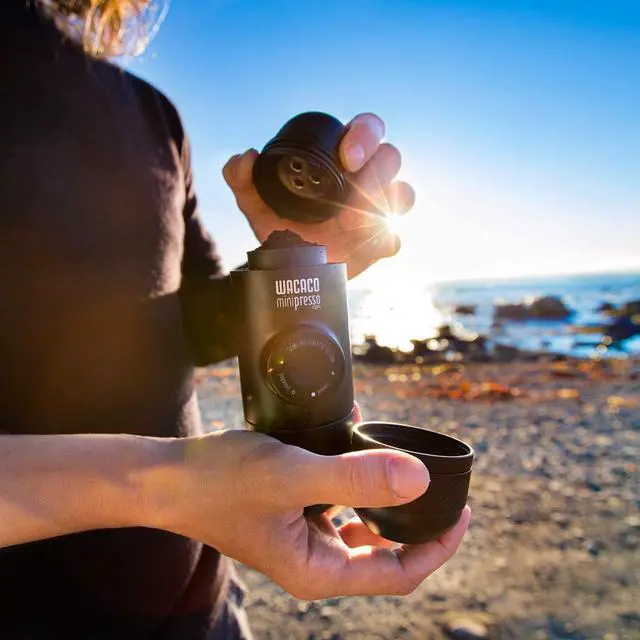 Alt view image 2 of 7 - Minipresso GR, Portable Espresso Machine, Compatible Ground Coffee, Hand Coffee Make, Travel Gadgets, Manually Operated, Perfect for Camping