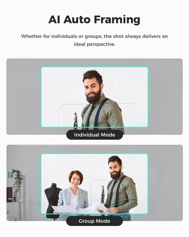 Alt view image 4 of 7 - Meet SE 1080P 100FPS Webcam for PC, AI Framing Streaming Camera with 1/2.8" Sensor, Beauty Mode, Gesture Control, Staggered HDR, Web Camera for Desktop Computer, Laptop, Meeting.(Space Grey)