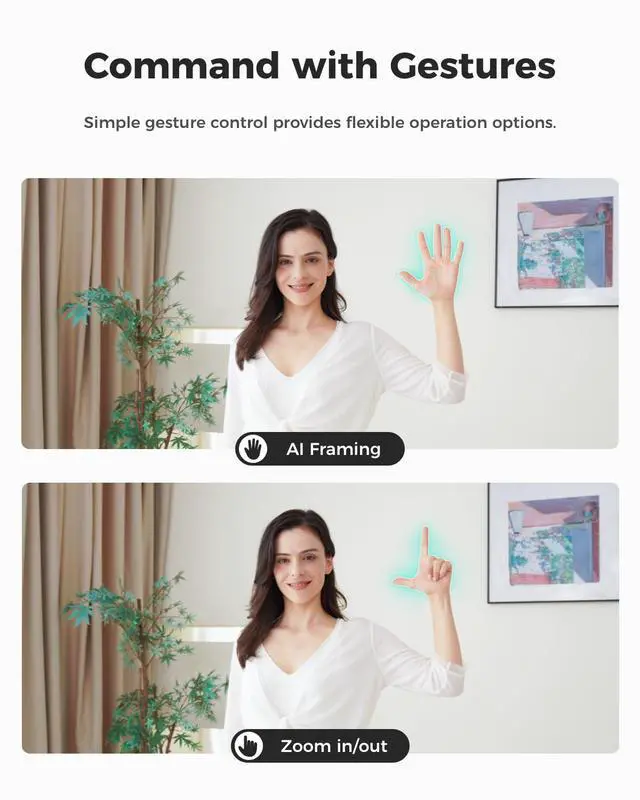 Alt view image 5 of 7 - Meet SE 1080P 100FPS Webcam for PC, AI Framing Streaming Camera with 1/2.8" Sensor, Beauty Mode, Gesture Control, Staggered HDR, Web Camera for Desktop Computer, Laptop, Meeting.(Space Grey)