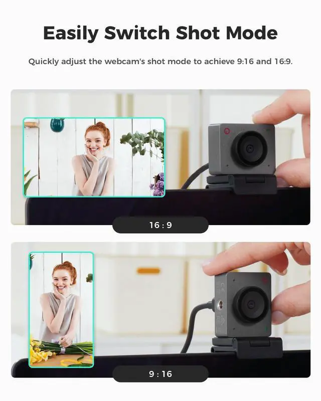 Alt view image 6 of 7 - Meet SE 1080P 100FPS Webcam for PC, AI Framing Streaming Camera with 1/2.8" Sensor, Beauty Mode, Gesture Control, Staggered HDR, Web Camera for Desktop Computer, Laptop, Meeting.(Space Grey)