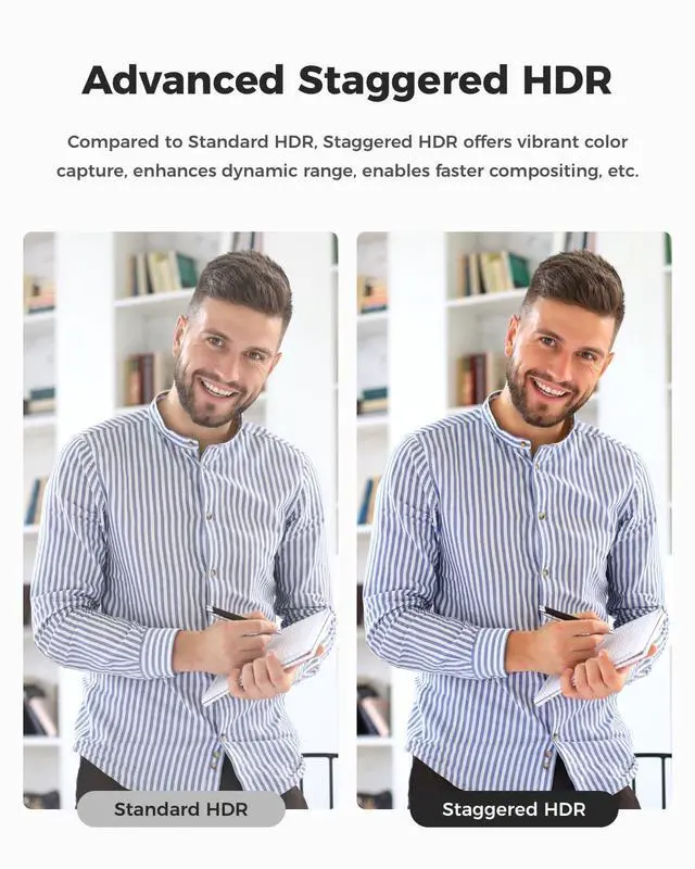 Alt view image 7 of 7 - Meet SE 1080P 100FPS Webcam for PC, AI Framing Streaming Camera with 1/2.8" Sensor, Beauty Mode, Gesture Control, Staggered HDR, Web Camera for Desktop Computer, Laptop, Meeting.(Space Grey)