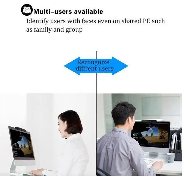 Alt view image 4 of 5 - Face Recognition USB IR Camera for Windows Hello, RGB 1080P (Entry Level) Webcam with Dual Microphone