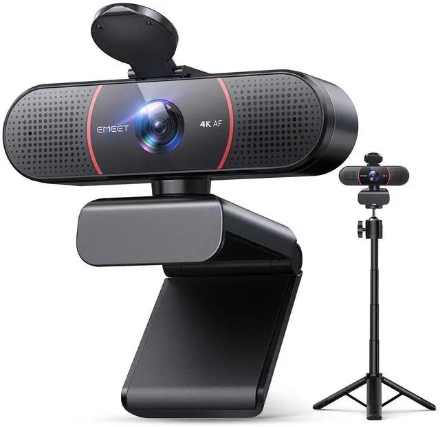 Main image of KEHIPI C960 4K Webcam with Tripod, 4K UHD Sony Sensor, 3 Adjustable Height Mini Tripod w/Privacy Cover, PDAF Auto Focus, Dual Noise-Cancelling Mics, Auto Light Correction, Perfect for Online Meetings