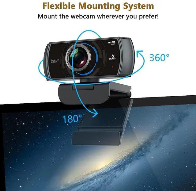 Alt view image 5 of 7 - N980P 1080P 60FPS Webcam with Microphone and Software Control, USB Computer Camera, Built-in Dual Noise Reduction Mics, 120° Wide-Angle for Zoom/Skype/FaceTime/Teams, PC Mac Laptop Desktop
