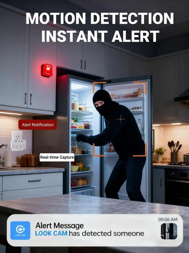 Alt view image 7 of 7 - 1080 Full HD Wireless Mini Cameras,Small Nanny Cam,Wall Outlet WiFi Camera Indoor Camera for Home SecurityUpgraded