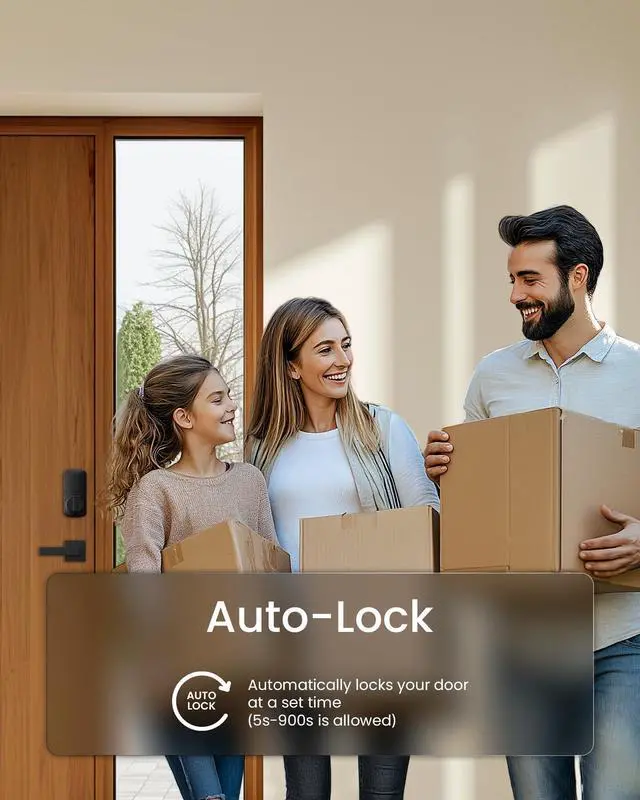 Alt view image 7 of 7 - Smart Door Lock B200, Smart Deadbolt Lock, Keyless Entry Door Lock, Fingerprint Smart Lock, Smart Locks for Front Door, App Control, Touchscreen Keypad Deadbolts,12-Month Battery, BHMA Grade3