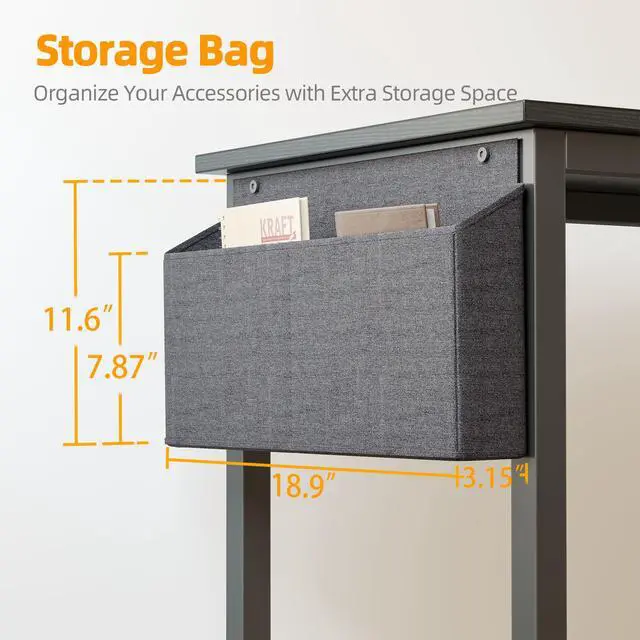 Alt view image 7 of 7 - Small L Shaped Computer Gaming Corner Desk with Power Outlets, Reversible Shelves for Study, Writing Table for Home, Office, Bedroom, Living Room, 40 inches, Black