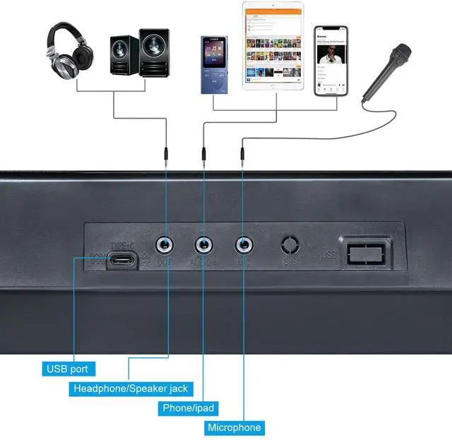 Alt view image 2 of 7 - Keyboard Piano Lighted Keys for Beginner Adults Teens Kids, 61 Key Electronic Music Keyboard with Teaching Modes Powered by USB or Battery with LCD Display Microphone Headphone Jack