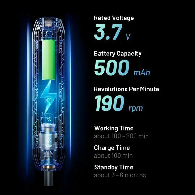 Alt view image 3 of 7 - Electric Screwdriver Set, 181 in 1 Cordless Screwdriver, 3 Torque Settings with 160 Magnetic Precision Bits, Power Screwdriver Repair Tool Kit for Phone Laptop Camera Watch Computer