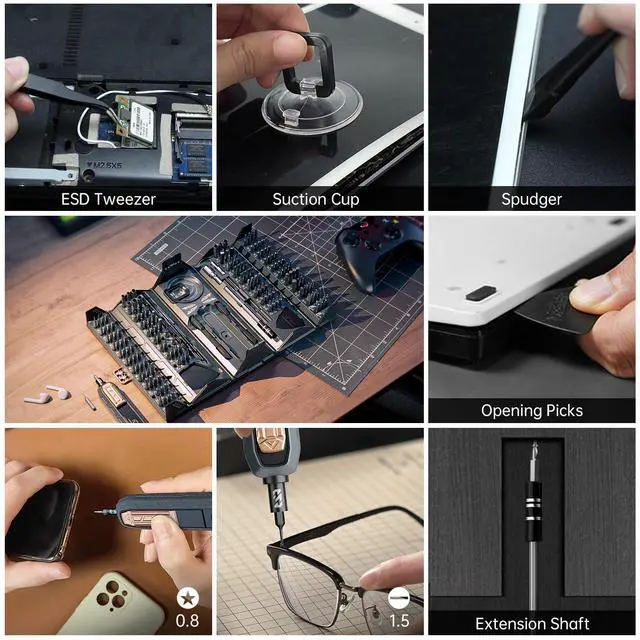 Alt view image 7 of 7 - Mini Precision Screwdriver Set, 180 in 1 Laptop Screwdriver Repair Tool Kit,Magnetic Multi-Bit Tiny Screwdriver Bit Kit for DIY,Computer,PS5,Xbox,RC Car,Jewelers,Glasses,Watch,Home