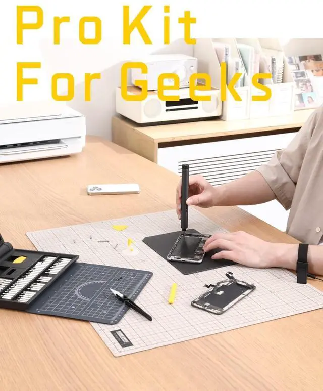 Alt view image 3 of 7 - Electric Screwdriver Kit, Precision Screwdriver Set, 64 Magnetic Bits, 12 Types Fix Tools, 0.05/0.2 N.m, Repair Tool for Phone Laptop Watch Electronics - E1 NEX Workstation