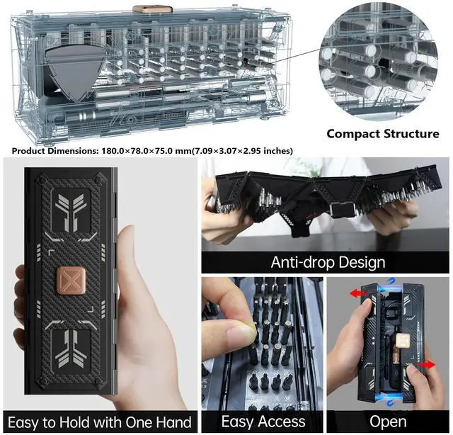 Alt view image 3 of 6 - Small Electric Screwdriver Set,  Smart 3 Torque Cordless Screwdriver Kit, Compact Power Screwdrivers with 160 Precision Bits for Computer, Laptop, iPhone, PS5, Xbox, Watch, Jewelry, Eyeglasses