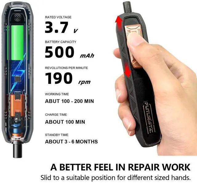 Alt view image 4 of 6 - Small Electric Screwdriver Set,  Smart 3 Torque Cordless Screwdriver Kit, Compact Power Screwdrivers with 160 Precision Bits for Computer, Laptop, iPhone, PS5, Xbox, Watch, Jewelry, Eyeglasses