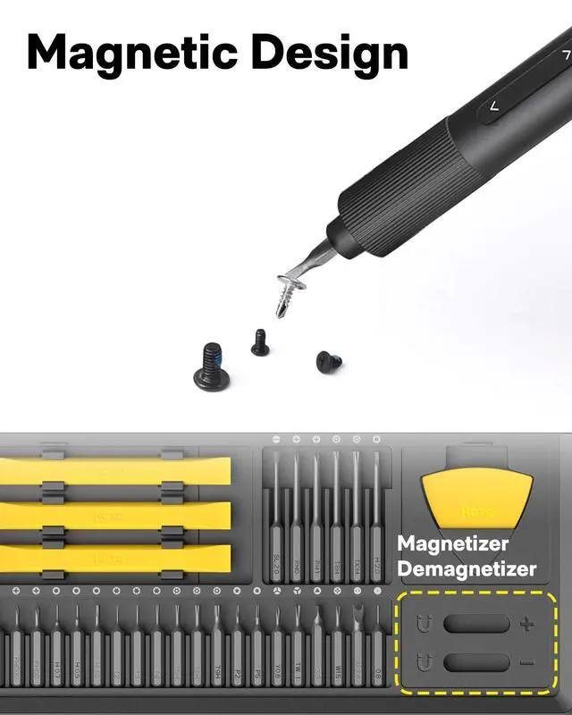 Alt view image 6 of 7 - Precision Screwdriver Set, 110° Upright Workpad, Mini Electric Screwdriver with Charging Dock, 0.05/0.2 N·m Torque, LED Light, 26 Bits and 10 Repair Tools for Electronics, Phones, Laptops