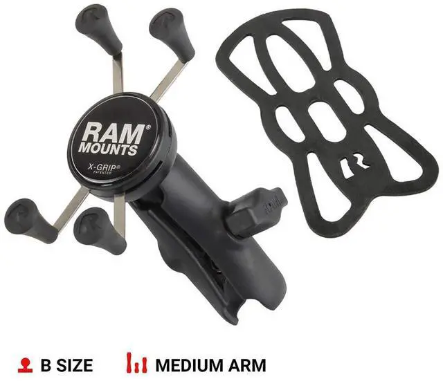 Alt view image 2 of 7 - RAP-HOL-UN7B-201U X-Grip Phone Holder with Composite Double Socket Arm(Medium) Compatible with RAM B Size 1" Ball Components