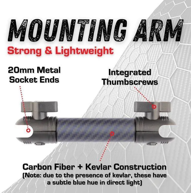 Alt view image 4 of 7 - Dash Mount Cell Phone Holder with 7cm Carbon Fiber + Kevlar Mounting Arm Compatible with iPhone and Android Smartphones - Fits 20mm (0.787 inches) Attachment Ball
