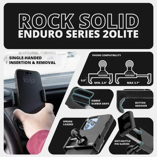 Alt view image 3 of 7 - Link Vent Phone Mount Compatible with 2016-2023 Toyota Tacoma and 2014-2021 Toyota Tundra | Aluminum | Zero Slip, Anti-Scratch | Universal Holder Compatible with iPhone, Galaxy, More | Black