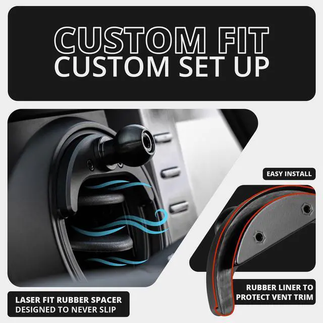 Alt view image 5 of 7 - Link Vent Phone Mount Compatible with 2016-2023 Toyota Tacoma and 2014-2021 Toyota Tundra | Aluminum | Zero Slip, Anti-Scratch | Universal Holder Compatible with iPhone, Galaxy, More | Black