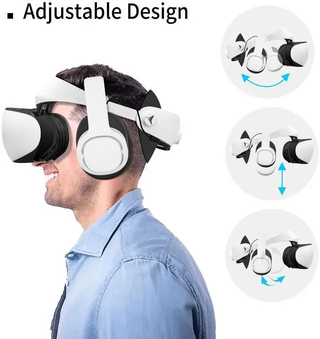 Alt view image 5 of 7 - PH2 Stereo VR Headphones for PS VR 2 | Clip On Design Easy to Install/Remove,Looks Tidy with Cable Router, More Comfortable Than in-Ear Buds,75x90mm Earmuffs,White