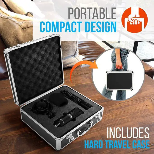 Alt view image 3 of 7 - USB Microphone Podcast Recording Kit - Audio Cardioid Condenser Mic w/Desktop Stand and Pop Filter - for Gaming PS4, Streaming, Podcasting, Studio, YouTube, Works w/Windows Mac PC PDMIKT120