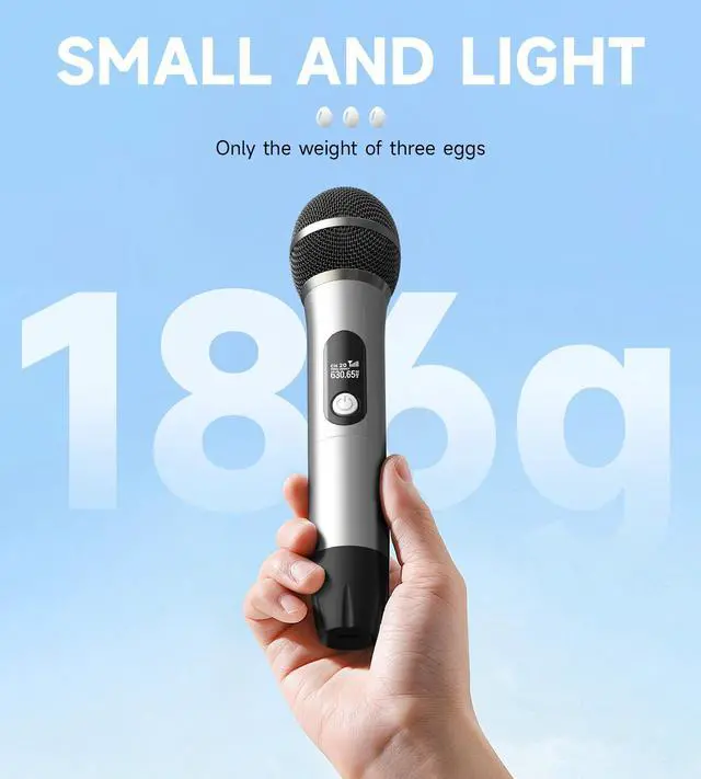 Alt view image 5 of 7 - Wireless Microphones, Wireless Microphone with One-to-One Chip Connection, 40H Duration, 200 FT Distance Receiving, Semi-Metallic tube Microphone for Singing, Video Recording, YouTube, Home Party