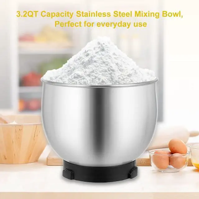 Alt view image 7 of 7 - Stand Mixer,3.2Qt Small Electric Food Mixer,6 Speeds Portable Lightweight Kitchen Mixer for Daily Use with Egg Whisk,Dough Hook,Flat Beater (Pink)