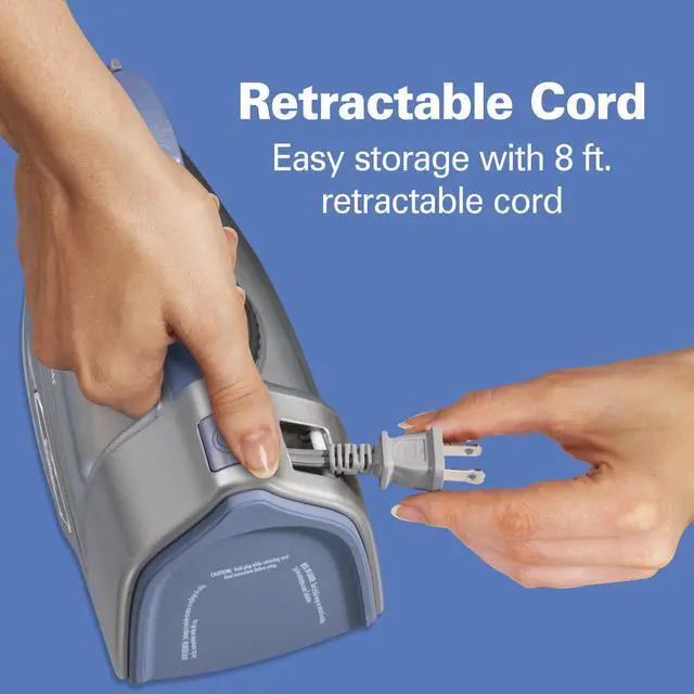 Alt view image 2 of 5 - Steam Iron & Vertical Steamer for Clothes with Scratch-Resistant Durathon Soleplate, 8' Retractable Cord, 3-Way Auto Shutoff, Anti-Drip, 1800 Watts, Silver and Blue