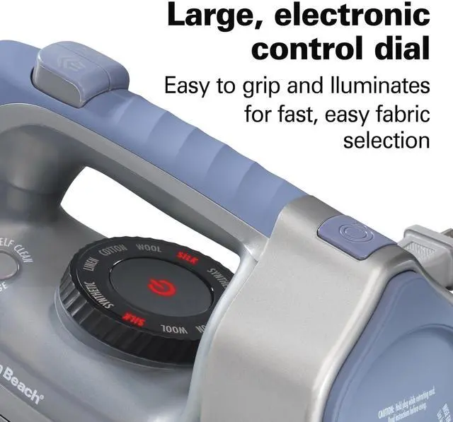 Alt view image 3 of 5 - Steam Iron & Vertical Steamer for Clothes with Scratch-Resistant Durathon Soleplate, 8' Retractable Cord, 3-Way Auto Shutoff, Anti-Drip, 1800 Watts, Silver and Blue