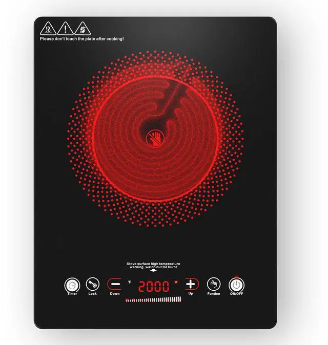 Main image of Single Burner Electric Cooktop,110V 1800W Electric Stove Top with LED Touch Control,Single electric burner 9 Power Levels, 4 hTimer, Safety Lock,Overheat protection