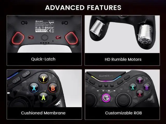 Alt view image 5 of 5 - Tarantula Pro Wireless Controller for Switch/PC/iOS/Android with Charging Dock, Bluetooth 2.4G Wired Controller