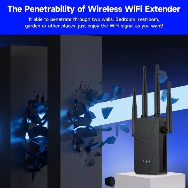 Alt view image 6 of 7 - 2026 WiFi Extender Signal Booster for Home, 15000sq.ft Wireless Internet Repeater, Long Range WiFi Booster and Signal Amplifier w/Ethernet Port, WiFi Router Extender Support 99% Devices, 1-Tap Setup