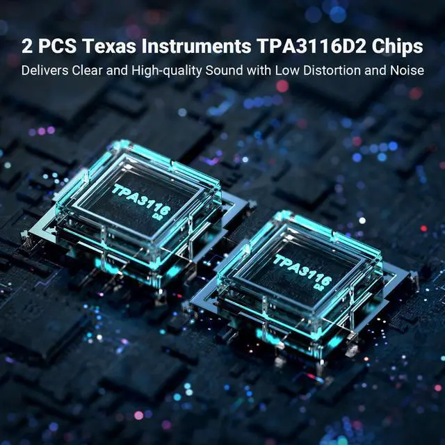 Alt view image 4 of 7 - BT20A Bluetooth Stereo Amplifier, 2 Channel Home Audio Component Amplifiers for Passive Speakers, Mini Class D Amp Receiver 200W for Indoor/Outdoor/Garage/Ceiling/Bookshelf Speaker