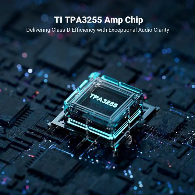 Alt view image 7 of 7 - TB10D 2 Channel Stereo Amplifier, Class D Mini Power Integrated Amplifiers 600W for Passive Speakers/Bass Shaker, Home Audio Component Desktop Amp Receiver TPA3255 with Bass Treble Control