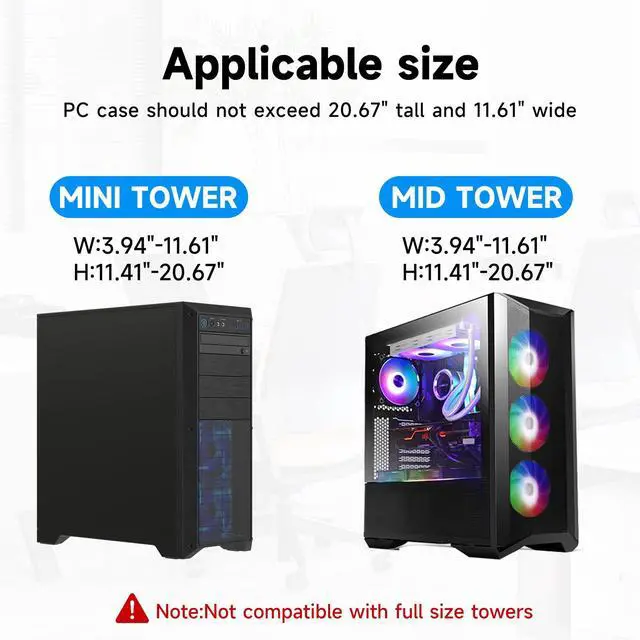 Alt view image 4 of 7 - Under Desk CPU Mount,Universal PC Wall Mount,3.94 to 11.61 inch Wide Computer Case CPU Hanger Holder,Adjustable 360° Swivel, Secure Lock, Max Load 22Lbs