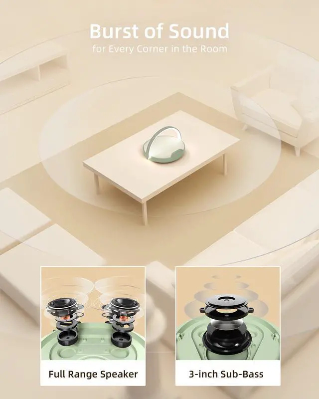 Alt view image 5 of 7 - Gifts for Her, Bedside Lamp with Wireless Charger, 4 in 1 Dimmable LED Night Light, Nightstand Touch Lamp, Portable Bluetooth Speaker, Birthday Gifts for Women, Men, Mom