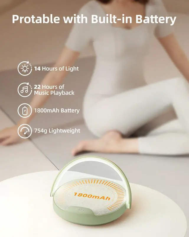 Alt view image 7 of 7 - Gifts for Her, Bedside Lamp with Wireless Charger, 4 in 1 Dimmable LED Night Light, Nightstand Touch Lamp, Portable Bluetooth Speaker, Birthday Gifts for Women, Men, Mom