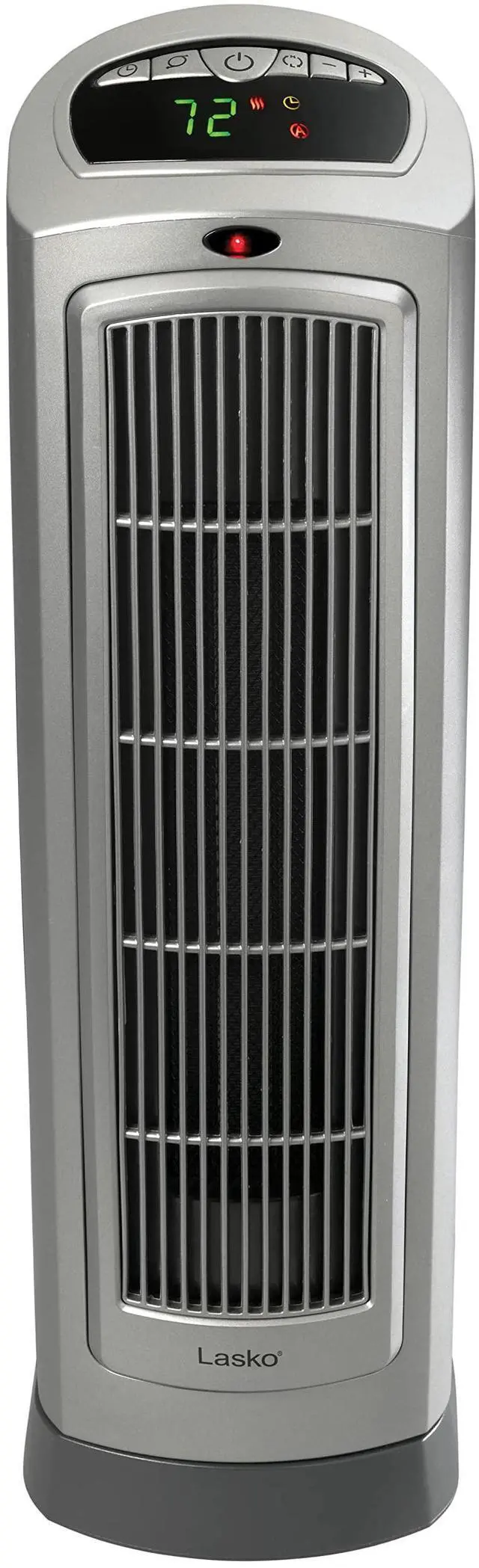 Alt view image 7 of 7 - Oscillating Digital Ceramic Tower Heater for Home with Adjustable Thermostat, Timer and Remote Control, 23 Inches, 1500W, Silver, 755320