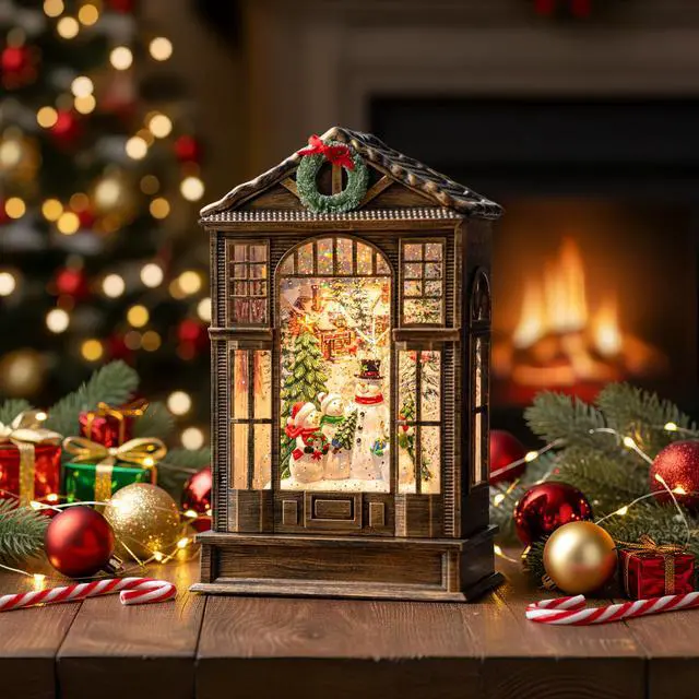 Alt view image 2 of 7 - Christmas Snow Globe Swirling Glittering Snowman Choir Manger Scene, USB Lined/Battery Operated Lighted Water Lantern for Christmas Festival Decoration Gifts